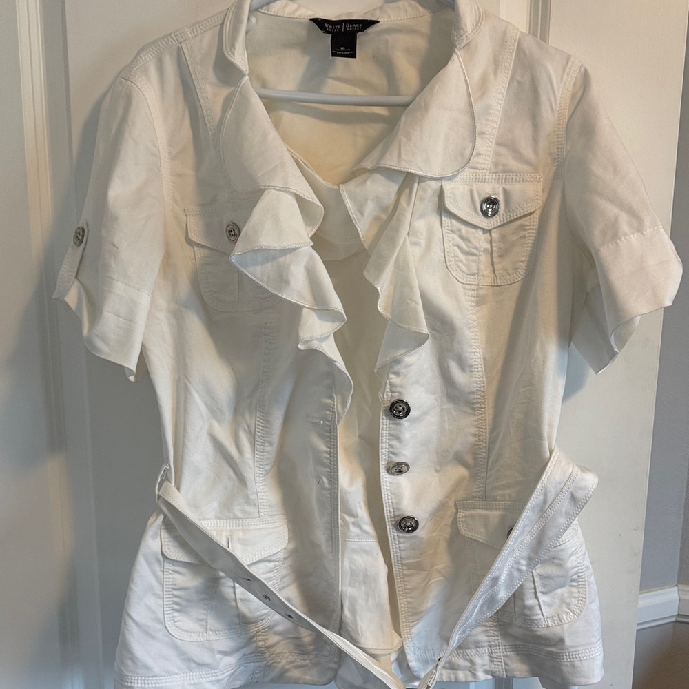 White House Black Market Ivory Blouse